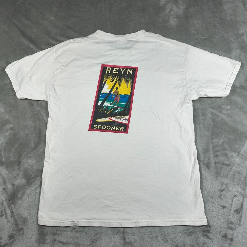 Vintage Reyn Spooner Shirt Mens XL White Surfing Hawaii Beach‎ Made In USA Aloha